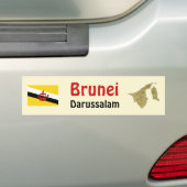 Brunei Flag + Map Autoaufkleber (Auf Auto)