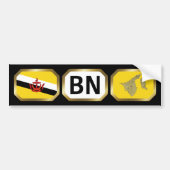 Brunei Flag Map Code Autoaufkleber (Vorne)