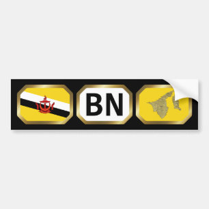 Brunei Flag Map Code Autoaufkleber