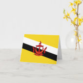 Brunei Flag Notecard Karte (Gelbe Blume)
