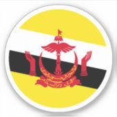 Brunei Flag Round Sticker (Vorderseite)