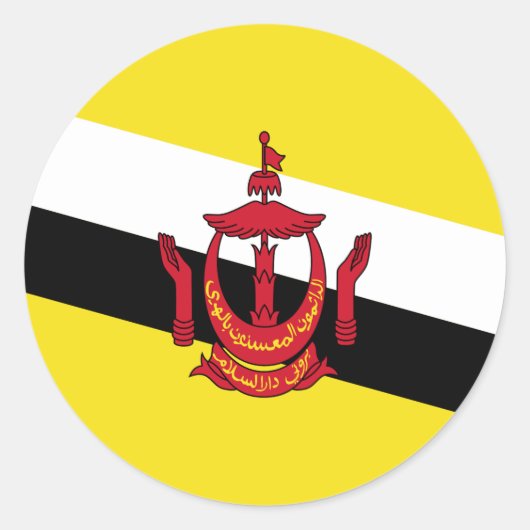 Brunei Flag Runder Aufkleber (Vorderseite)