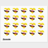 Brunei Flag Splendid Patriotic Herz-Aufkleber (Blatt)