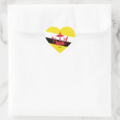 Brunei Flag Splendid Patriotic Herz-Aufkleber (Tasche)