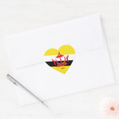 Brunei Flag Splendid Patriotic Herz-Aufkleber (Umschlag)