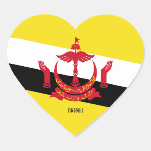 Brunei Flag Splendid Patriotic Herz-Aufkleber