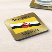 Brunei Flag+Text Untersetzer (Linke Seite)