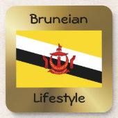 Brunei Flag+Text Untersetzer (Vorderseite)