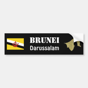 Brunei-Flagge + Karte-Aufkleber Autoaufkleber