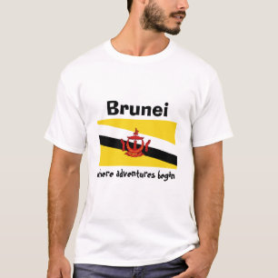 Brunei-Flagge + Karte + Text-T-Shirt T-Shirt