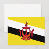 Brunei-Flagge Postkarte (Vorne/Hinten)