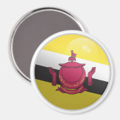 Brunei Glossy Circle Flag Magnet (Vorderseite/Rückseite)