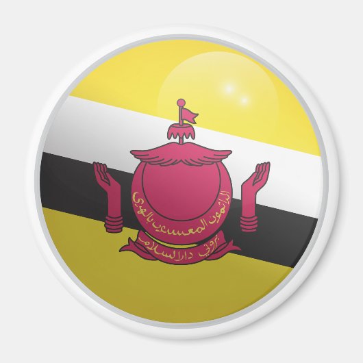 Brunei Glossy Circle Flag Magnet (Vorne)