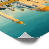 Brunei Illustration Travel Art Vintag Poster (Ecke)