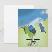 Brunei-Karte Reiseplakat (Vorne/Hinten)