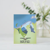 Brunei-Karte Reiseplakat (Stehend Vorderseite)