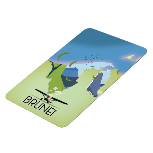 Brunei-Karte Reiseplakat Magnet (Linke Seite)