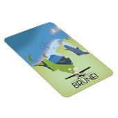 Brunei-Karte Reiseplakat Magnet (Rechte Seite)