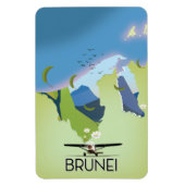 Brunei-Karte Reiseplakat Magnet (Vertikal)