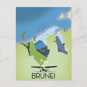 Brunei-Karte Reiseplakat Postkarte