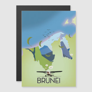 Brunei-Karte Reiseposter Magnetkarte