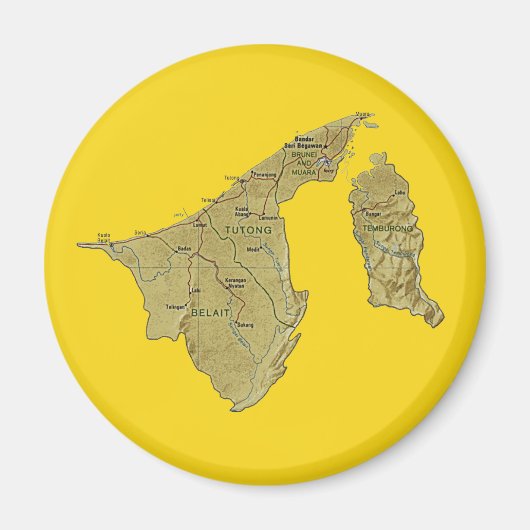 Brunei Map Magnet (Vorne)