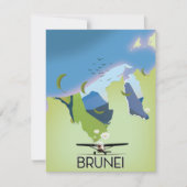 Brunei Map Reiseplakat (Vorderseite)