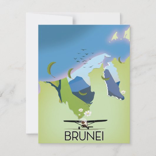Brunei Map Reiseplakat (Vorderseite)