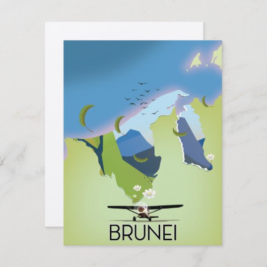 Brunei Map Reiseplakat (Vorne/Hinten)
