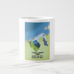 Brunei Map Reiseplakat Jumbo-Tasse