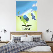 Brunei Map Reiseplakat Leinwanddruck (Insitu (Schlafzimmer))