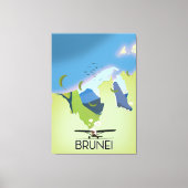 Brunei Map Reiseplakat Leinwanddruck (Vorderseite)