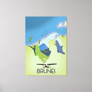 Brunei Map Reiseplakat Leinwanddruck