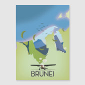Brunei Map Reiseplakat Magnetkarte (Vorderseite)