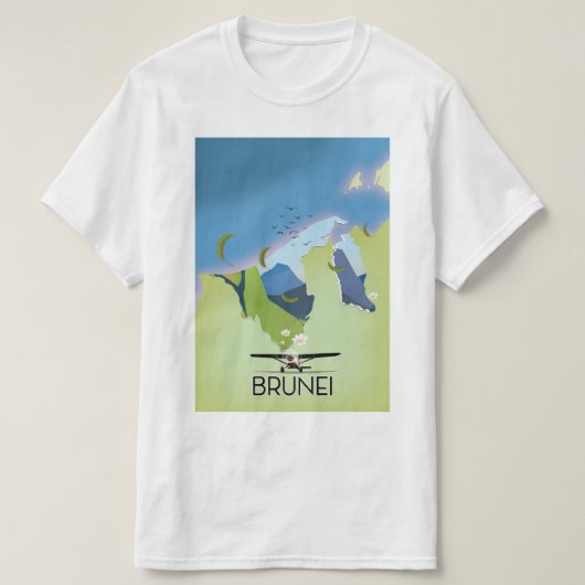 Brunei Map Reiseplakat T-Shirt (Design vorne)