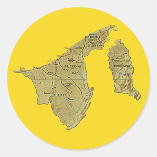 Brunei Map Sticker (Vorderseite)