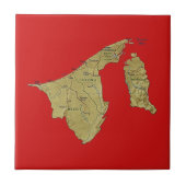 Brunei Map Tile Fliese (Vorderseite)