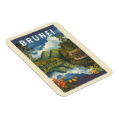 Brunei Painterly Illustration Travel Art Vintag Magnet (Rechte Seite)