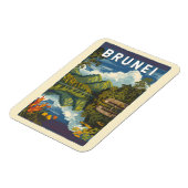Brunei Painterly Illustration Travel Art Vintag Magnet (Linke Seite)