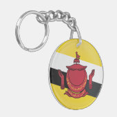 Brunei Round Icon Flag Schlüsselanhänger (Vorderseite links)