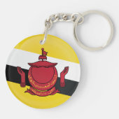 Brunei Round Icon Flag Schlüsselanhänger (Rückseite)