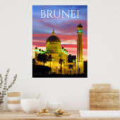 Brunei-Sonnenuntergang-Moschee Poster (Küche)