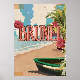 Brunei Vintage-Reiseposter-Kunst. Poster