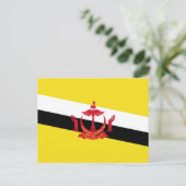 Bruneische Flagge, Flagge von Brunei Postkarte (Stehend Vorderseite)