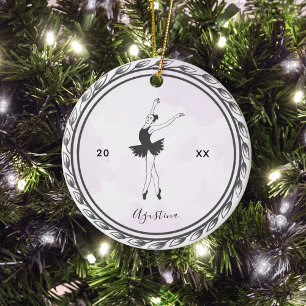 Brünett Balerina Silhouette Ballett Tänzerin Name Keramik Ornament