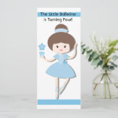 Brünett Ballerina Custom Geburtstagseinladung Einladung (Stehend Vorderseite)