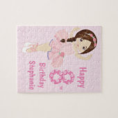 Brünett Ballerina Happy Birthday Puzzle (Horizontal)