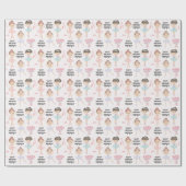 Brünett Ballerina Personalisiert Geschenkpapier (Flach)