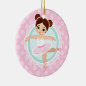 Brünett Ballerina - Rosa Balletttänzerin Girl Keramik Ornament (Rechts)