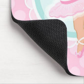 Brünett Ballerina - Rosa Balletttänzerin Girl Mousepad (Ecke)
